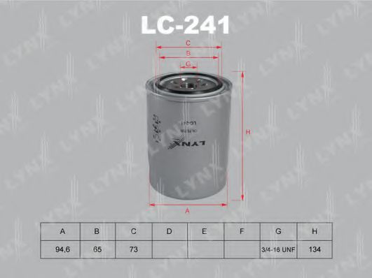 Масляный фильтр lynxauto LC-241
