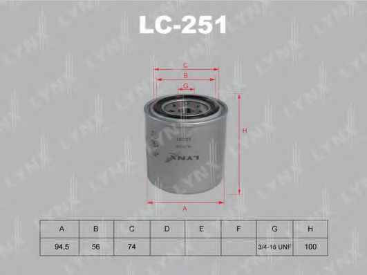 Масляный фильтр lynxauto LC-251