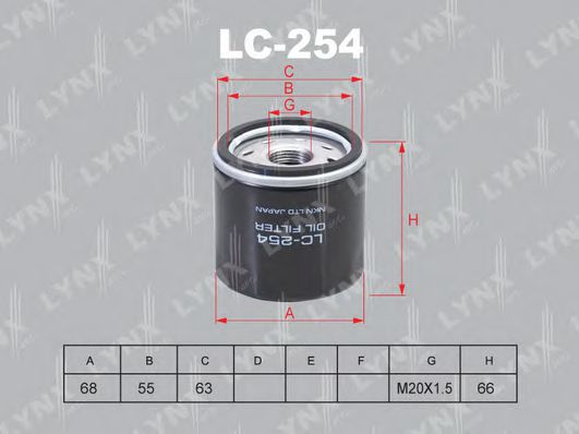 Масляный фильтр lynxauto LC-254