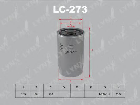 Масляный фильтр lynxauto LC-273