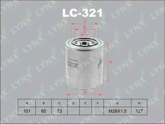 Масляный фильтр lynxauto LC-321