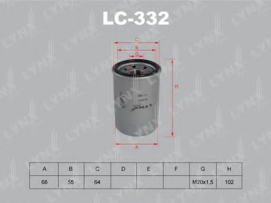 Масляный фильтр lynxauto LC-332