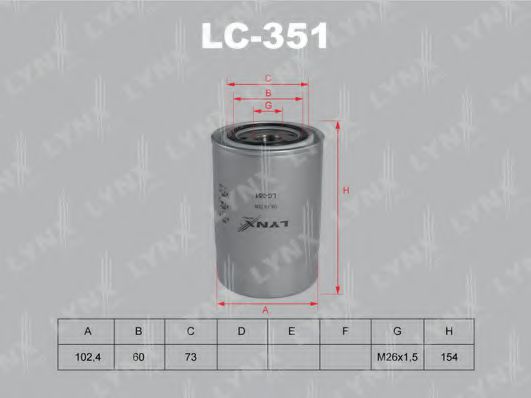Масляный фильтр lynxauto LC-351