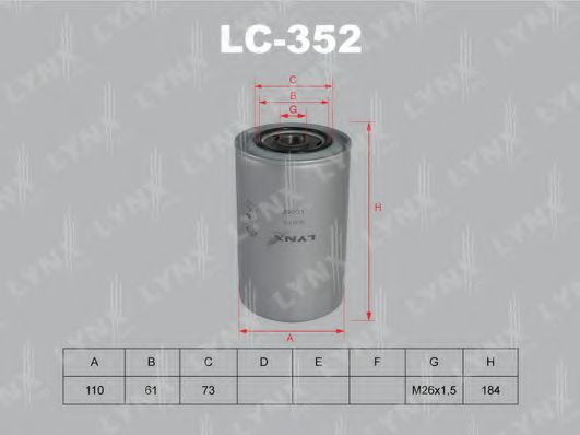 Масляный фильтр lynxauto LC-352