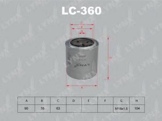 Масляный фильтр lynxauto LC-360