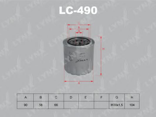 Масляный фильтр lynxauto LC-490