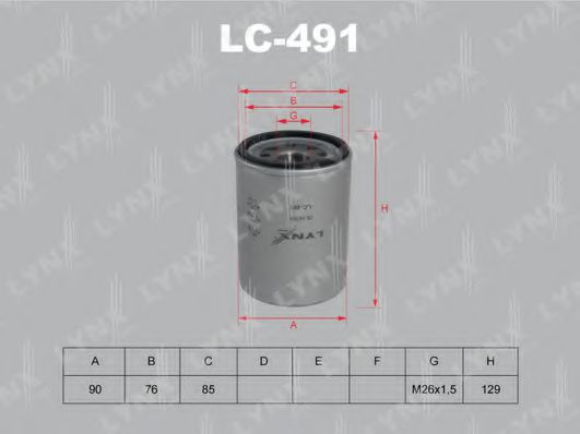 Масляный фильтр lynxauto LC-491
