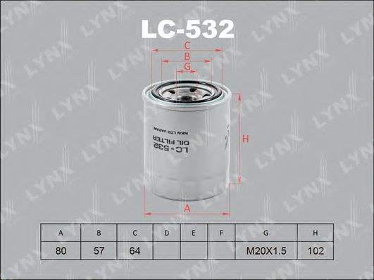 Масляный фильтр lynxauto LC-532
