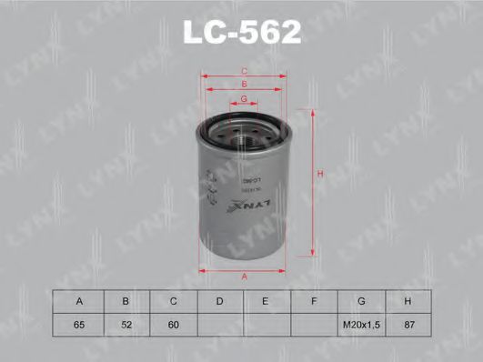 Масляный фильтр lynxauto LC-562