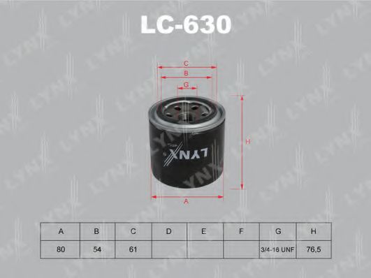 Масляный фильтр lynxauto LC-630