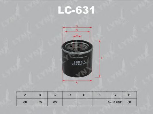 Масляный фильтр lynxauto LC-631
