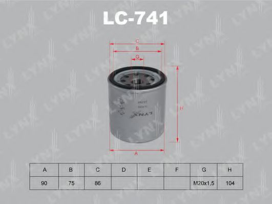 Масляный фильтр lynxauto LC-741