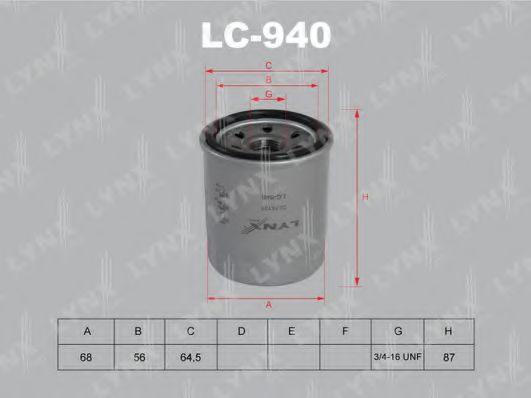 Масляный фильтр lynxauto LC-940