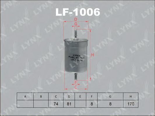 Топливный фильтр lynxauto LF-1006