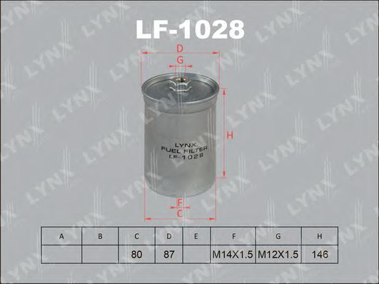 Топливный фильтр lynxauto LF-1028