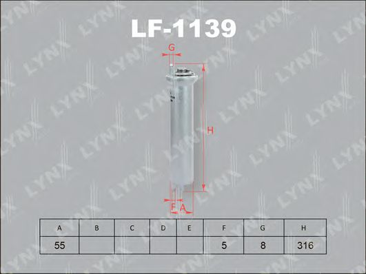 Топливный фильтр lynxauto LF-1139