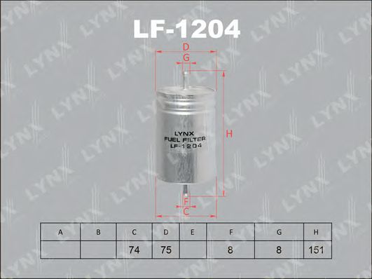 Топливный фильтр lynxauto LF-1204