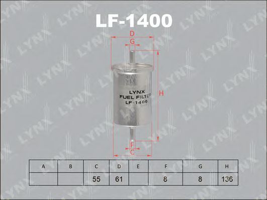 Топливный фильтр lynxauto LF-1400
