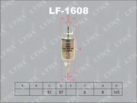Топливный фильтр lynxauto LF-1608
