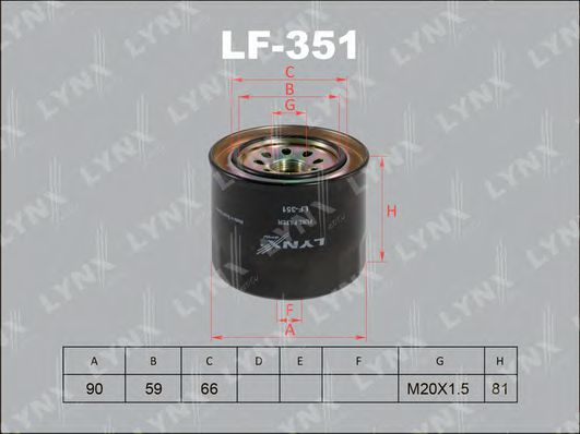 Топливный фильтр lynxauto LF-351
