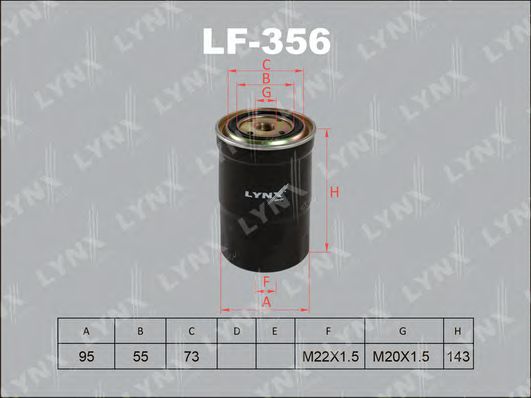 Топливный фильтр lynxauto LF-356