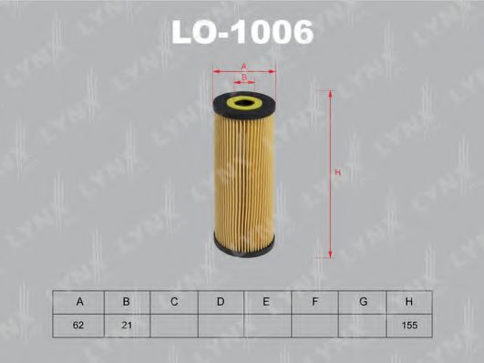 Масляный фильтр lynxauto LO-1006