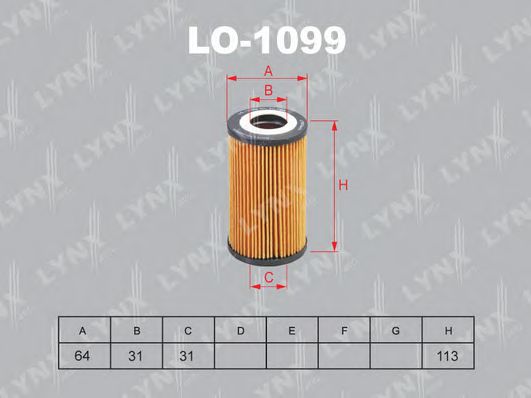 Масляный фильтр lynxauto LO-1099