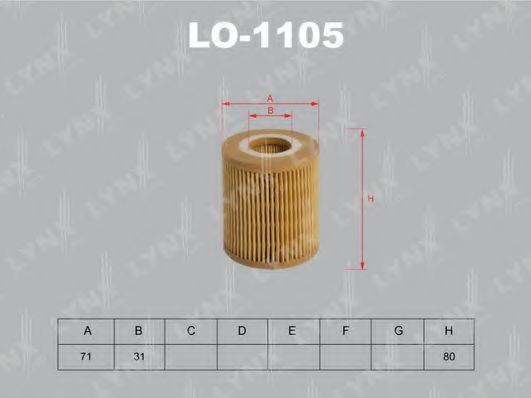 Масляный фильтр lynxauto LO-1105
