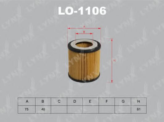 Масляный фильтр lynxauto LO-1106