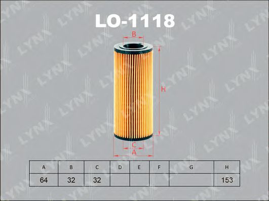 Масляный фильтр lynxauto LO-1118