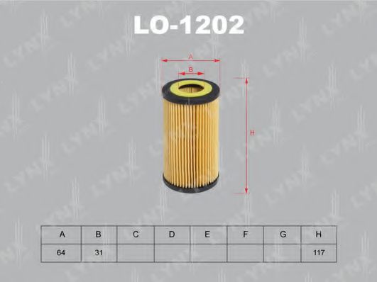 Масляный фильтр lynxauto LO-1202