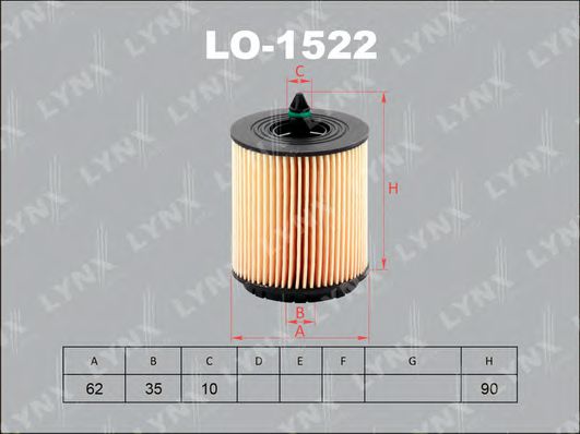 Масляный фильтр lynxauto LO-1522