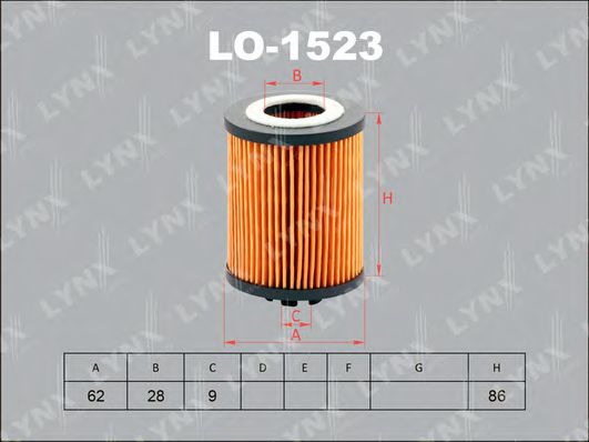 Масляный фильтр lynxauto LO-1523
