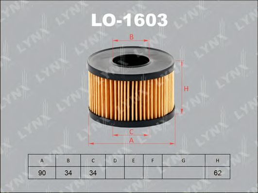 Масляный фильтр lynxauto LO-1603