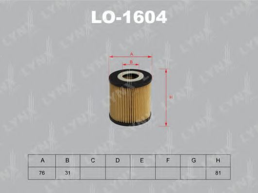 Масляный фильтр lynxauto LO-1604