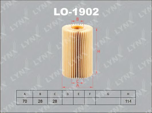 Масляный фильтр lynxauto LO-1902