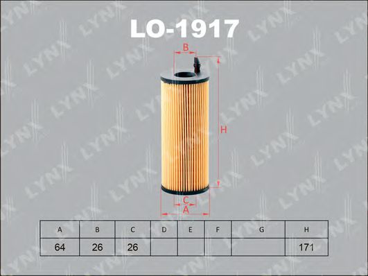 Масляный фильтр lynxauto LO-1917