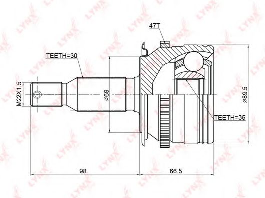 ШРУС с пыльником MITSUBISHI 3815A307 ШРУС с пыльником MITSUBISHI 3815A307