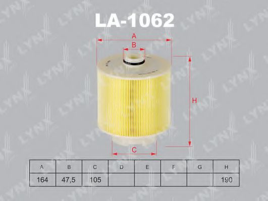 Воздушный фильтр lynxauto LA-1062