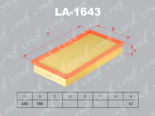 Воздушный фильтр lynxauto LA-1643