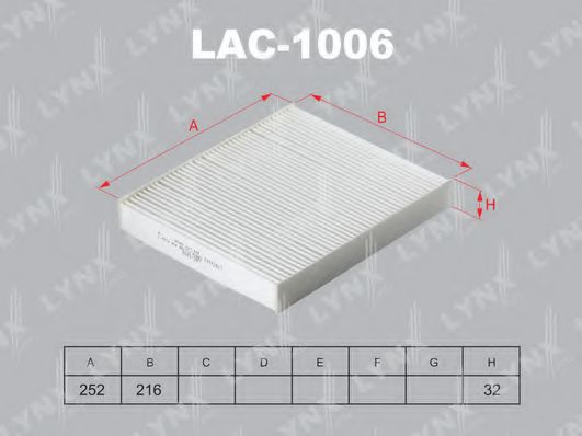 Фильтр салона lynxauto LAC-1006