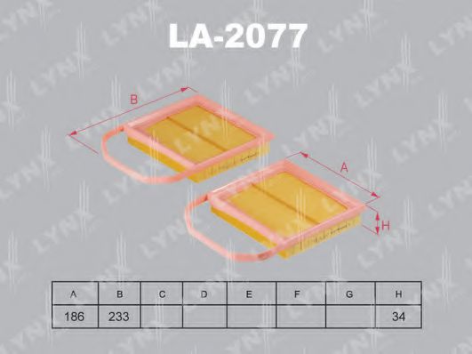 Воздушный фильтр lynxauto LA-2077
