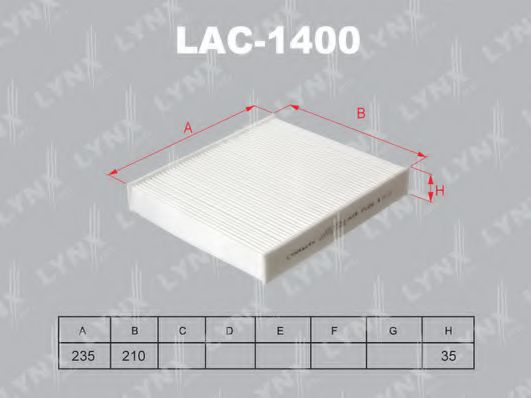 Фильтр салона lynxauto LAC-1400
