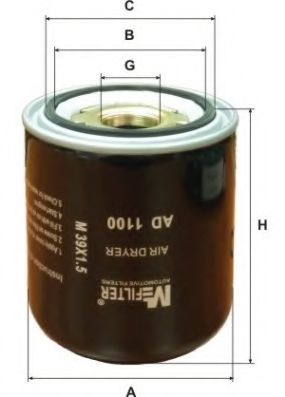Патрон осушителя воздуха, пневматическая система MFILTER AD 1100