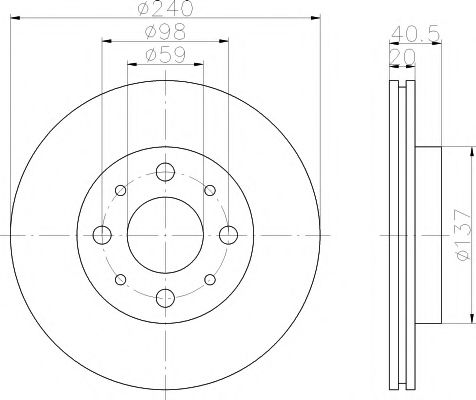 Тормозной диск BEHR/HELLA 8DD 355 109-121