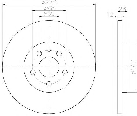 Тормозной диск BEHR/HELLA 8DD 355 109-151