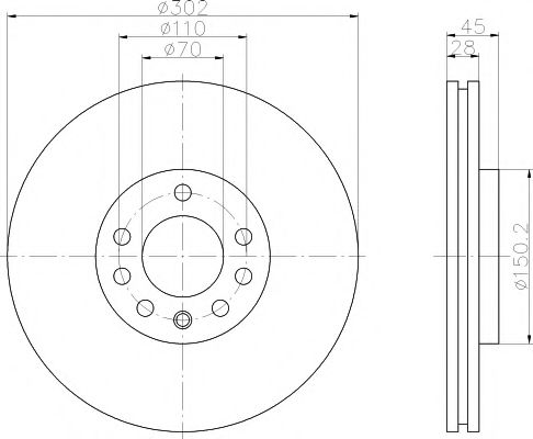 Тормозной диск BEHR/HELLA 8DD 355 109-171
