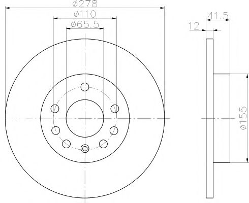 Тормозной диск BEHR/HELLA 8DD 355 109-211