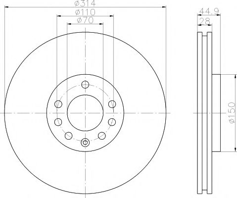 Тормозной диск BEHR/HELLA 8DD 355 109-261