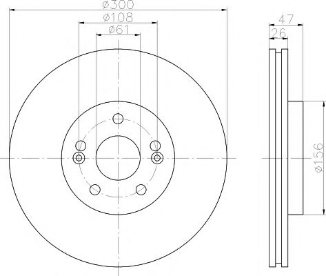 Тормозной диск BEHR/HELLA 8DD 355 109-301